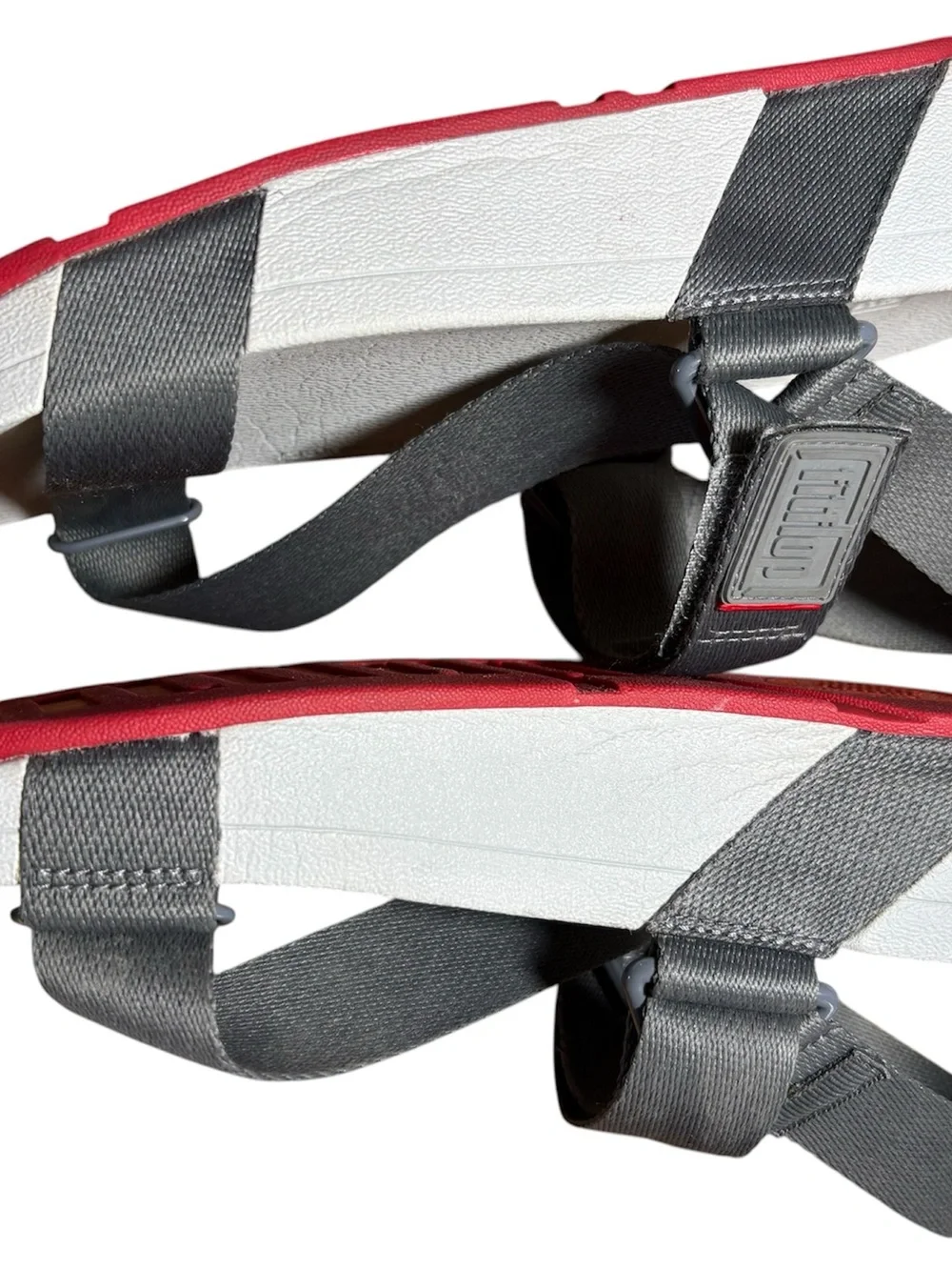 Fitflop Gray Strappy Sandals with Light Gray Footbed and Nylon Strap